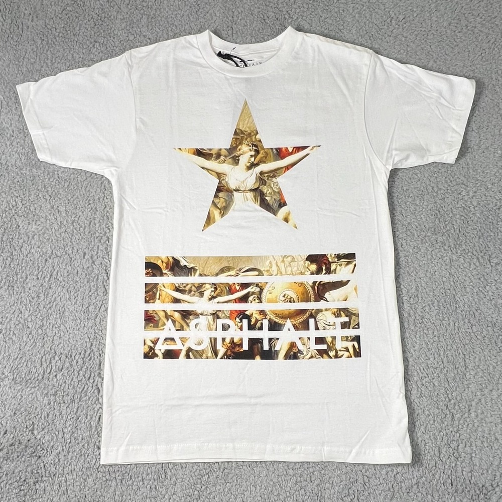 ASPHALT Yacht‎ Club 100% Cotton T-Shirt Short Sleeve White Men's Size S VTG NWT